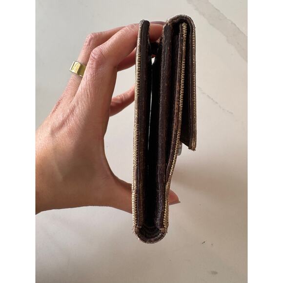 Gucci Vintage GG Canvas French Wallet w/Logo Snap - Brown - Picture 7 of 8